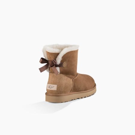 UGG Mini Bailey Bow II Brown Boots for Women (QBUV91274)